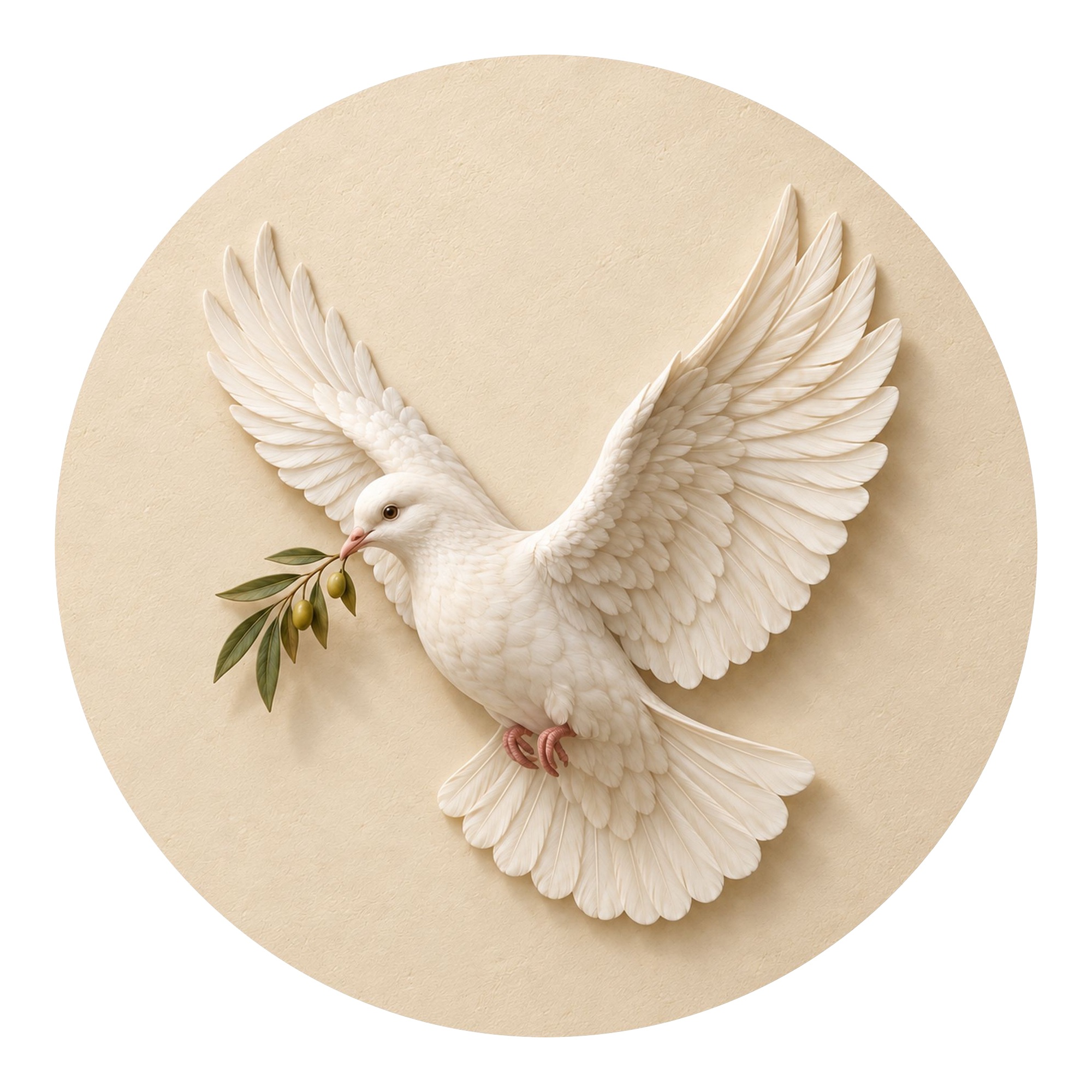 Ivory Dove — round printed wall hanging