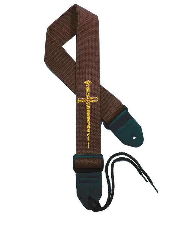 Dark Brown Strap / Gold Cross