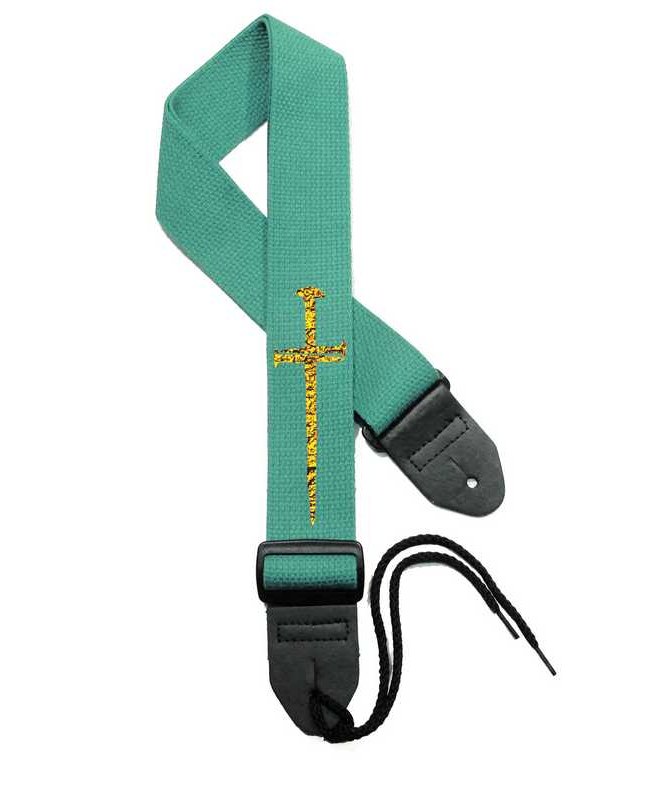 Kelly Green Strap / Gold Cross