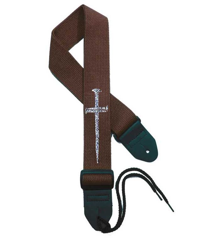 Dark Brown Strap / Silver Cross
