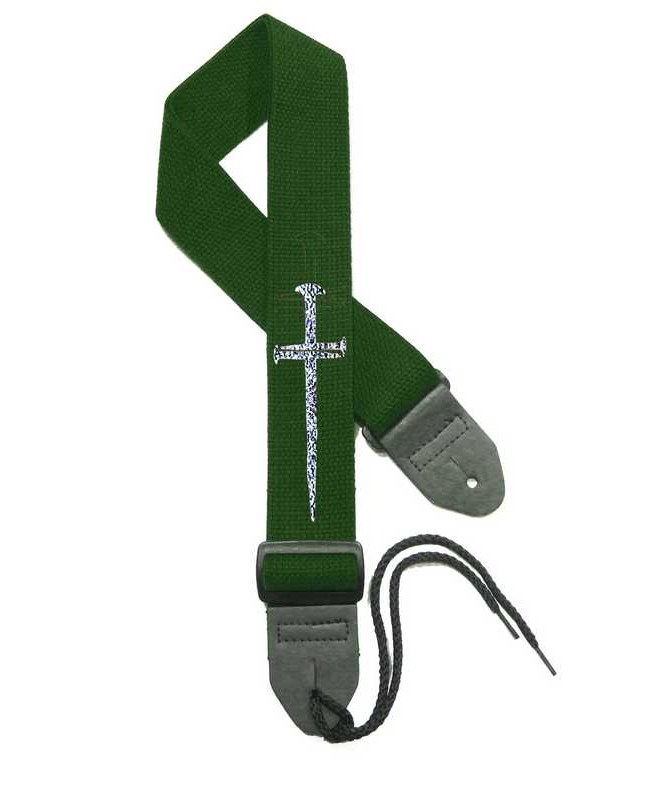 Forest Green Strap / Silver Cross