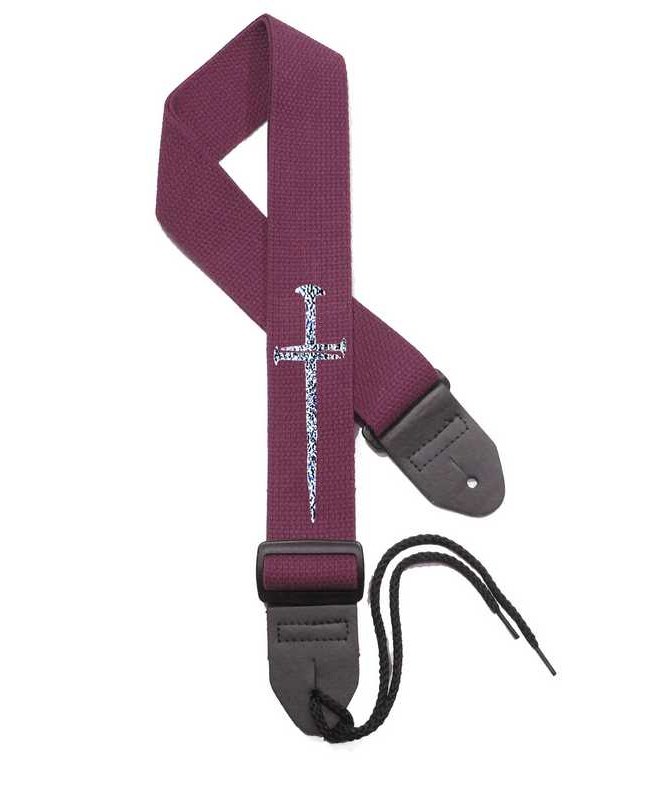 Maroon Strap / Silver Cross