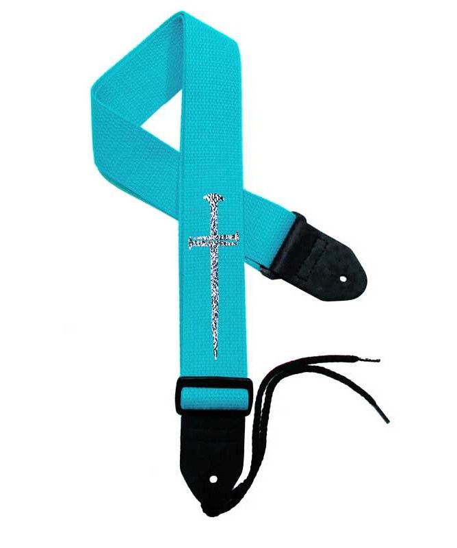 Turquoise Strap / Silver Cross