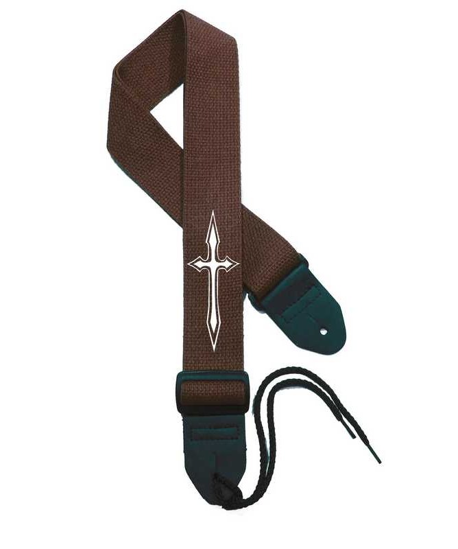 Dark Brown Strap / White Cross
